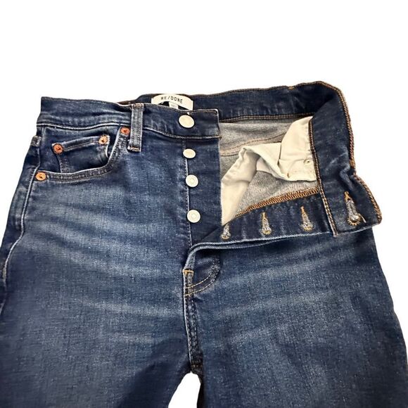 Re|Done Denim Jeans ~ size 27 ~ raw unfinished hem ~ button fly - Picture 2 of 13